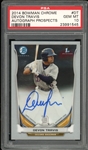 2014 Bowman Chrome Autograph Prospects #DT Devon Travis PSA 10 GEM MINT