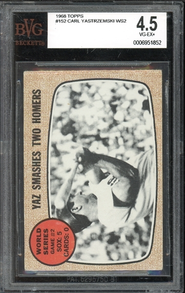 1968 Topps #152 Carl Yastrzemski World Series Game 2 BVG 4.5 VG-EX+