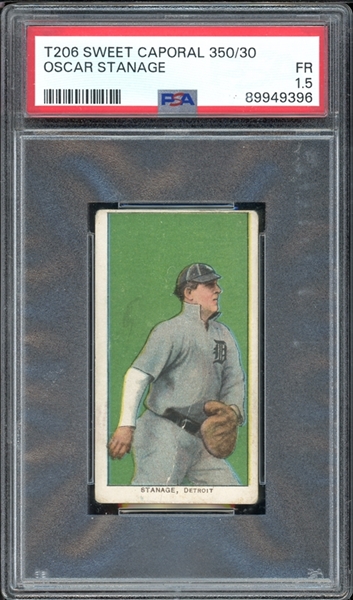 1909-11 T206 Sweet Caporal 350/30 Oscar Stanage PSA 1.5 FR