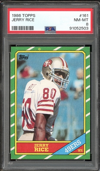 1986 Topps #161 Jerry Rice PSA 8 NM-MT