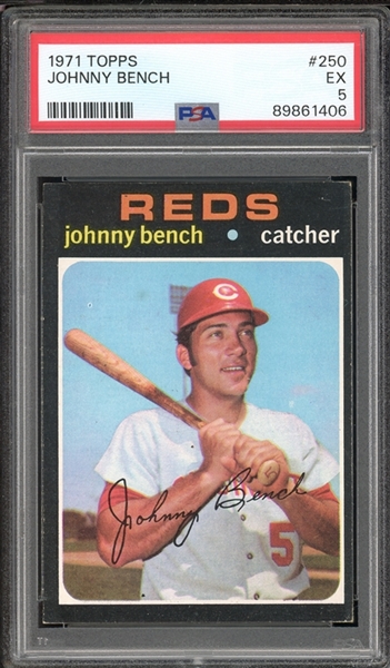 1971 Topps #250 Johnny Bench PSA 5 EX