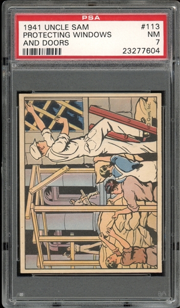 1941 Uncle Sam #113 Protecting Windows And Doors PSA 7 NM