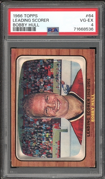 1966 Topps #64 Leading Scorer Bobby Hull PSA 4 VG-EX