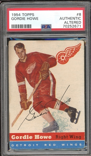 1954 Topps #8 Gordie Howe PSA Authentic Altered 