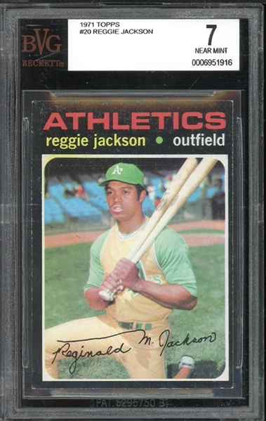 1971 Topps #20 Reggie Jackson BVG 7 NM