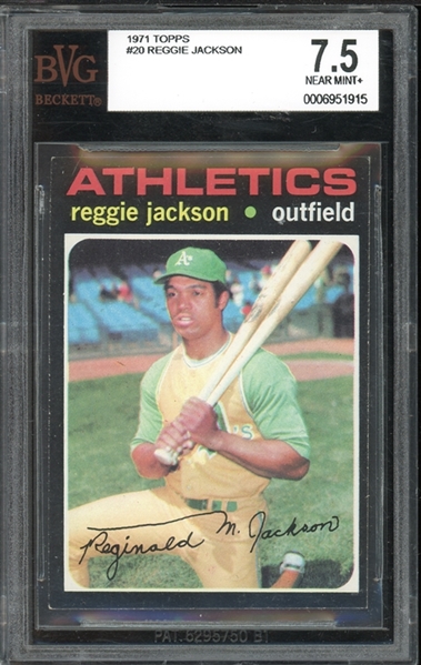 1971 Topps #20 Reggie Jackson BVG 7.5 NM+