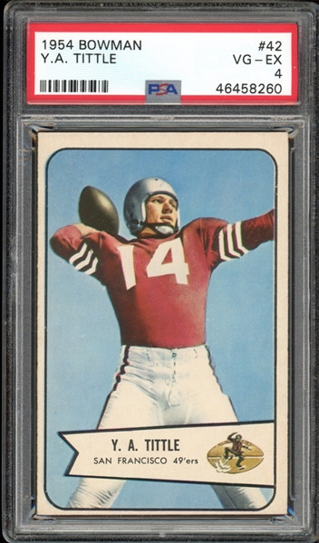 1954 Bowman #42 Y. A. Tittle PSA 4 VG-EX