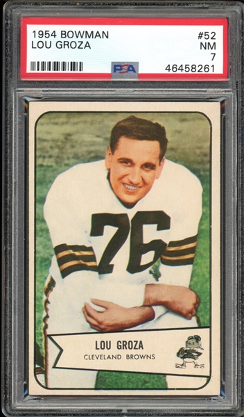 1954 Bowman #52 Lou Groza PSA 7 NM