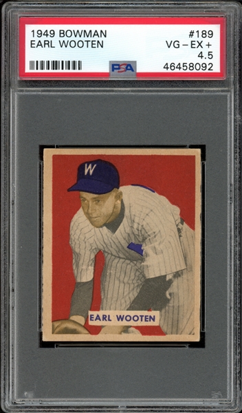 1949 Bowman #189 Earl Wooten PSA 4.5 VG-EX+