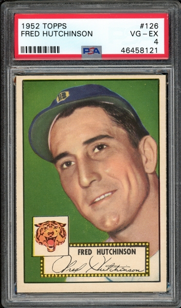 1952 Topps #126 Fred Hutchinson PSA 4 VG-EX