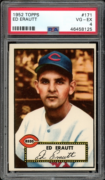 1952 Topps #171 Ed Erautt PSA 4 VG-EX