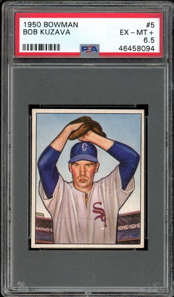 1950 Bowman #5 Bob Kuzava PSA 6.5 EX-MT+