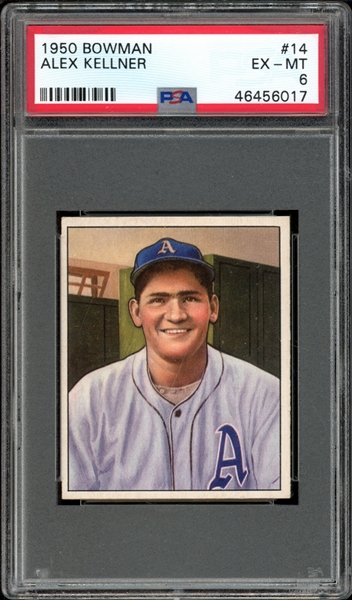 1950 Bowman #14 Alex Kellner PSA 6 EX-MT