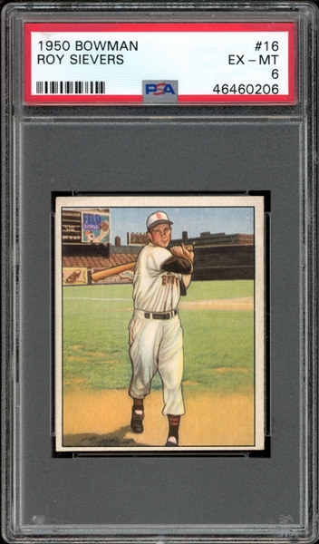 1950 Bowman #16 Roy Sievers PSA 6 EX-MT