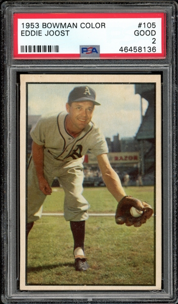 1953 Bowman Color #105 Eddie Joost PSA 2 GD