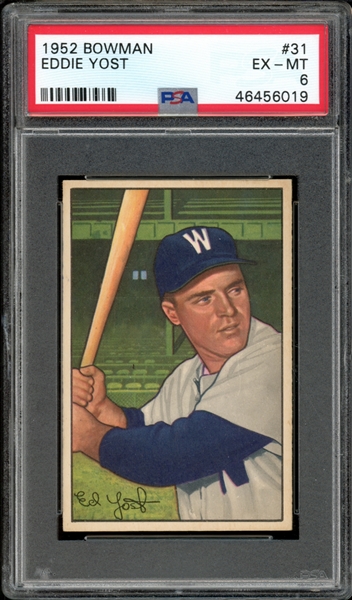 1952 Bowman #331 Eddie Yost PSA 6 EX-MT