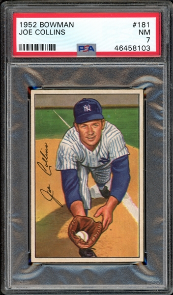 1952 Bowman #181 Joe Collins PSA 7 NM