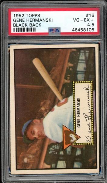 1952 Topps Black Back #16 Gene Hermanski PSA 4.5 VG-EX+