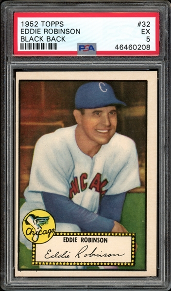 1952 Topps Black Back #32 Eddie Robinson PSA 5 EX