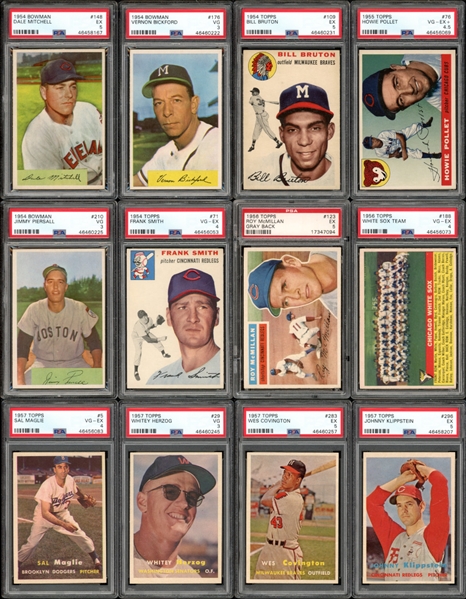 1950s Topps Lot Of Seventeen (17) PSA Graded Cards