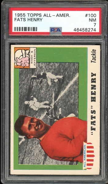 1955 Topps All American #100 Fats Henry PSA 7 NM