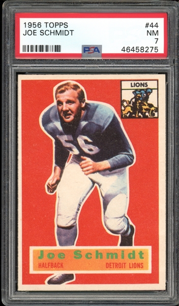 1956 Topps #44 Joe Schmidt PSA 7 NM