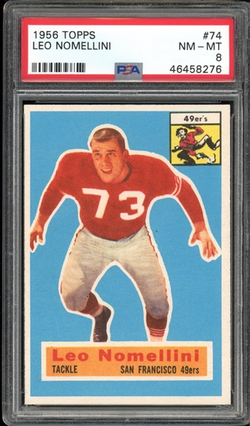 1956 Topps #74 Leo Nomellini PSA 8 NM-MT