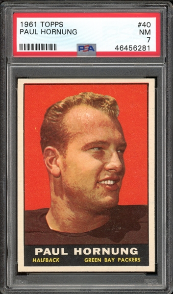 1961 Topps #40 Paul Hornung PSA 7 NM