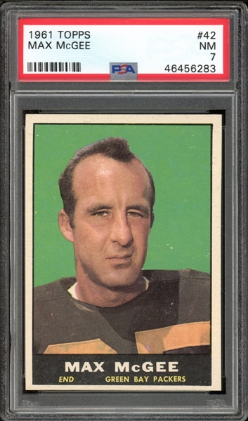 1961 Topps #42 Max McGee PSA 7 NM