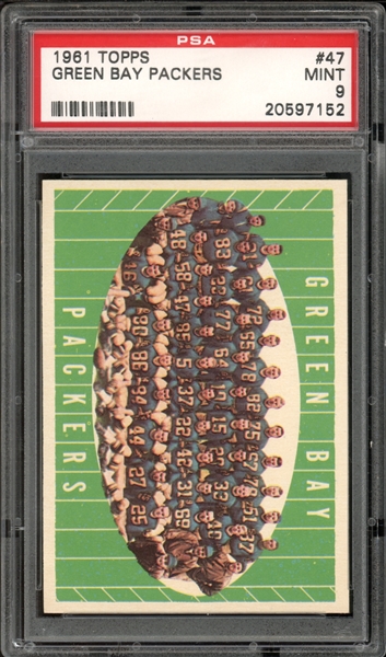 1961 Topps #47 Green Bay Packers PSA 9 MINT