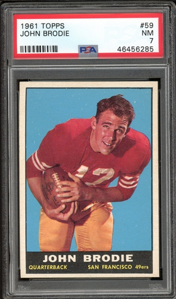 1961 Topps #59 John Brodie PSA 7 NM