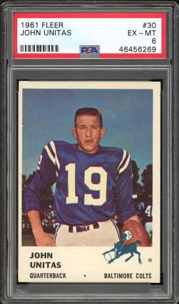 1961 Fleer #30 John Unitas PSA 6 EX-MT