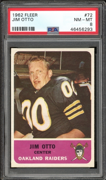 1962 Fleer #72 Jim Otto PSA 8 NM-MT