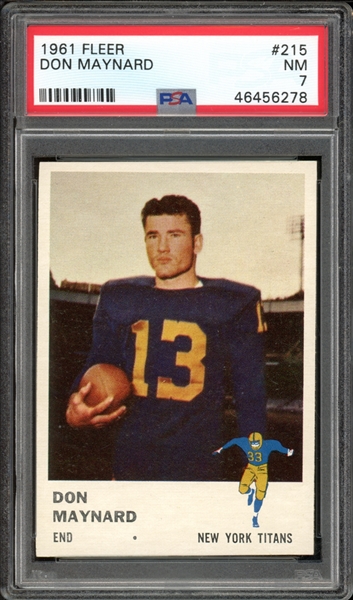 1961 Fleer #215 Don Maynard PSA 7 NM