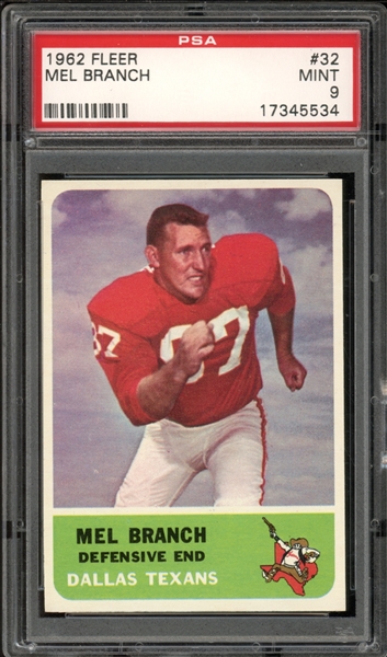 1962 Fleer #32 Mel Branch PSA 9 MINT