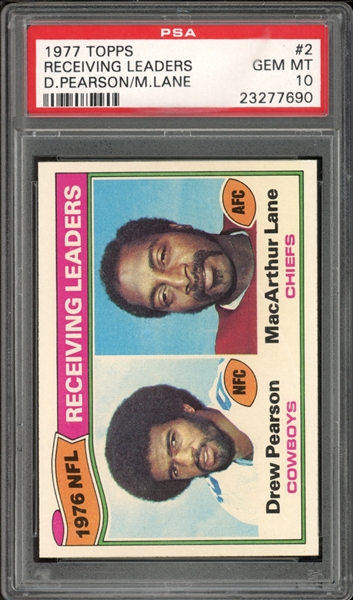 1977 Topps #2 Receiving Leaders (D.Pearson/M.Lane) PSA 10 GEM MINT 