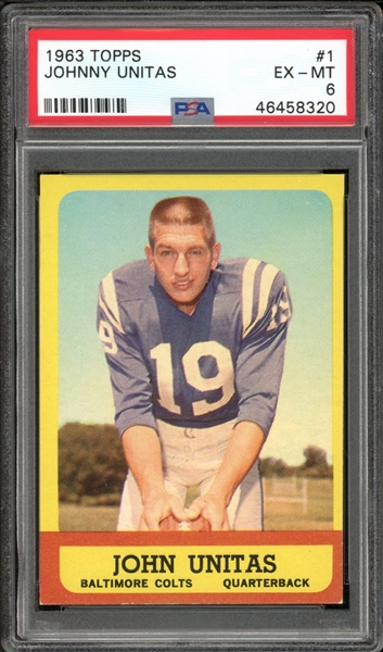 1963 Topps #1 Johnny Unitas PSA 6 EX-MT