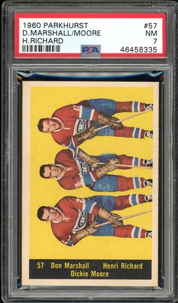 1960 Parkhurst #57 Richard/Marshall/Moore PSA 7 NM