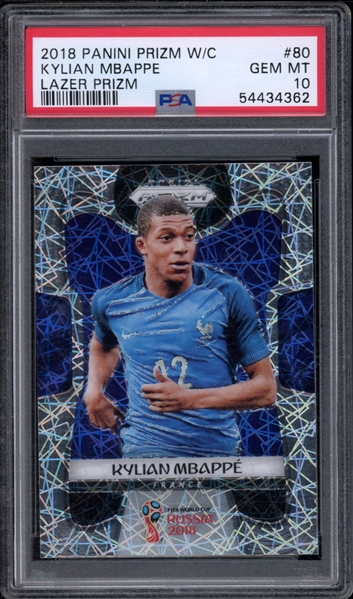 2018 Panini Prizm World Cup Lazer Prizm #80 Kylian Mbappe PSA 10 GEM MINT