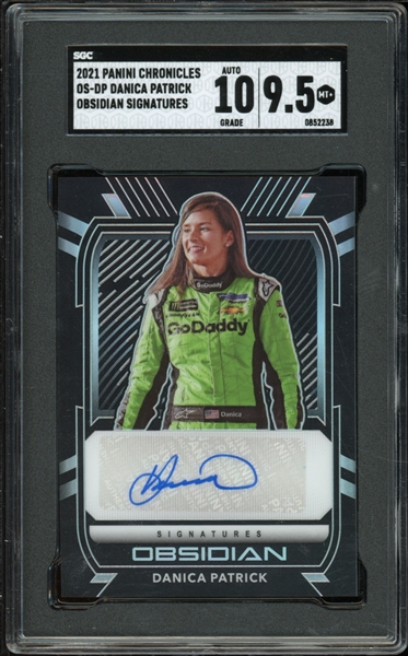 2021 Panini Chronicles Obsidian Signatures #OS-DP Danica Patrick SGC 9.5 MT+ Auto 10