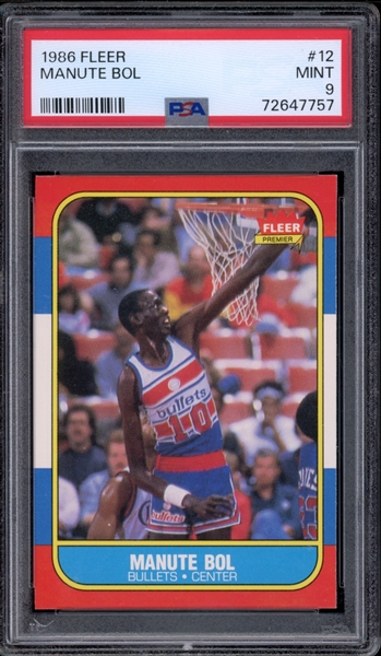 1986 Fleer #12 Manute Bol PSA 9 MINT