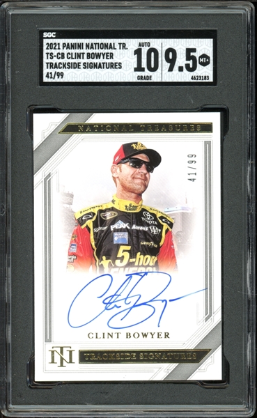 2021 Panini National Treasures Trackside Signatures (41/99) #TS-CB Clint Bowyer SGC 9.5 MT+ Auto 10 