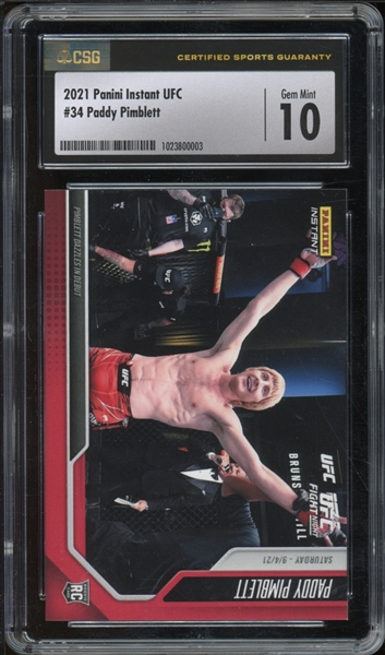 2021 Panini Instant UFC #34 Paddy Pimblett /9708 CSG 10 GEM MINT