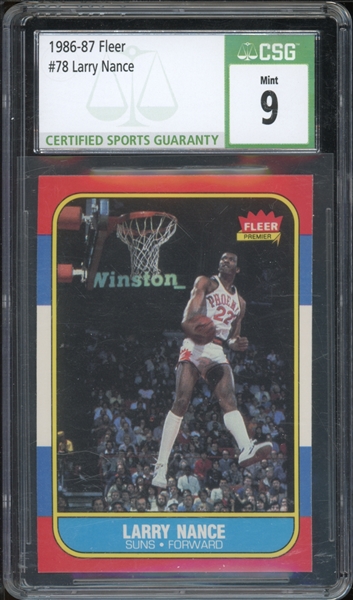 1986 Fleer #78 Larry Nance CSG 9 MINT