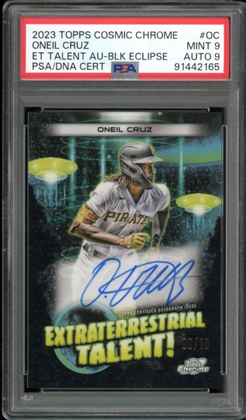 2023 Topps Cosmic Chrome Extraterrestrial Talent Autograph Black Eclipse #OC Oneil Cruz  (9/10) PSA/DNA MINT 9 AUTO 10