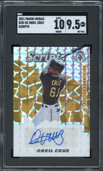 2021 Panini Mosaic Scripts #SCR-OC Oneil Cruz SGC 9.5 MT+ AUTO 10