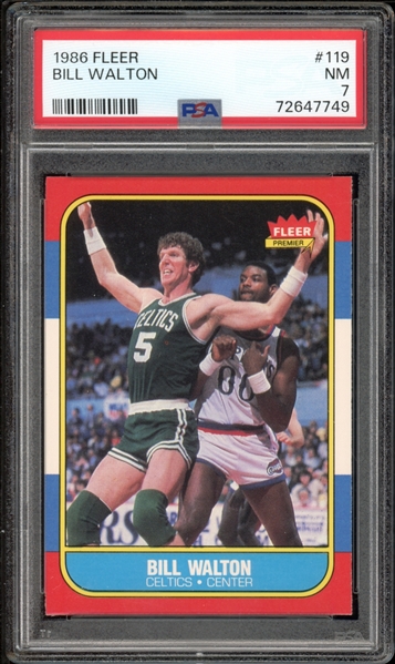 1986 Fleer #119 Bill Walton PSA 7 NM