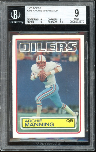 1983 Topps #278 Archie Manning BGS 9 MINT