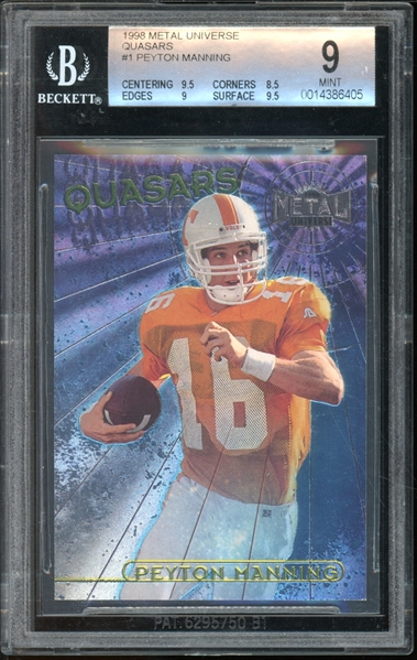 1998 Metal Universe Quasars #1 Peyton Manning BGS 9 MINT