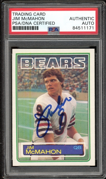 1983 Topps #33 Jim McMahon PSA/DNA Certified Authentic Auto 